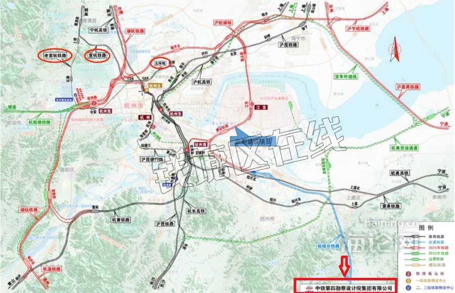 沪乍杭高铁的走线图